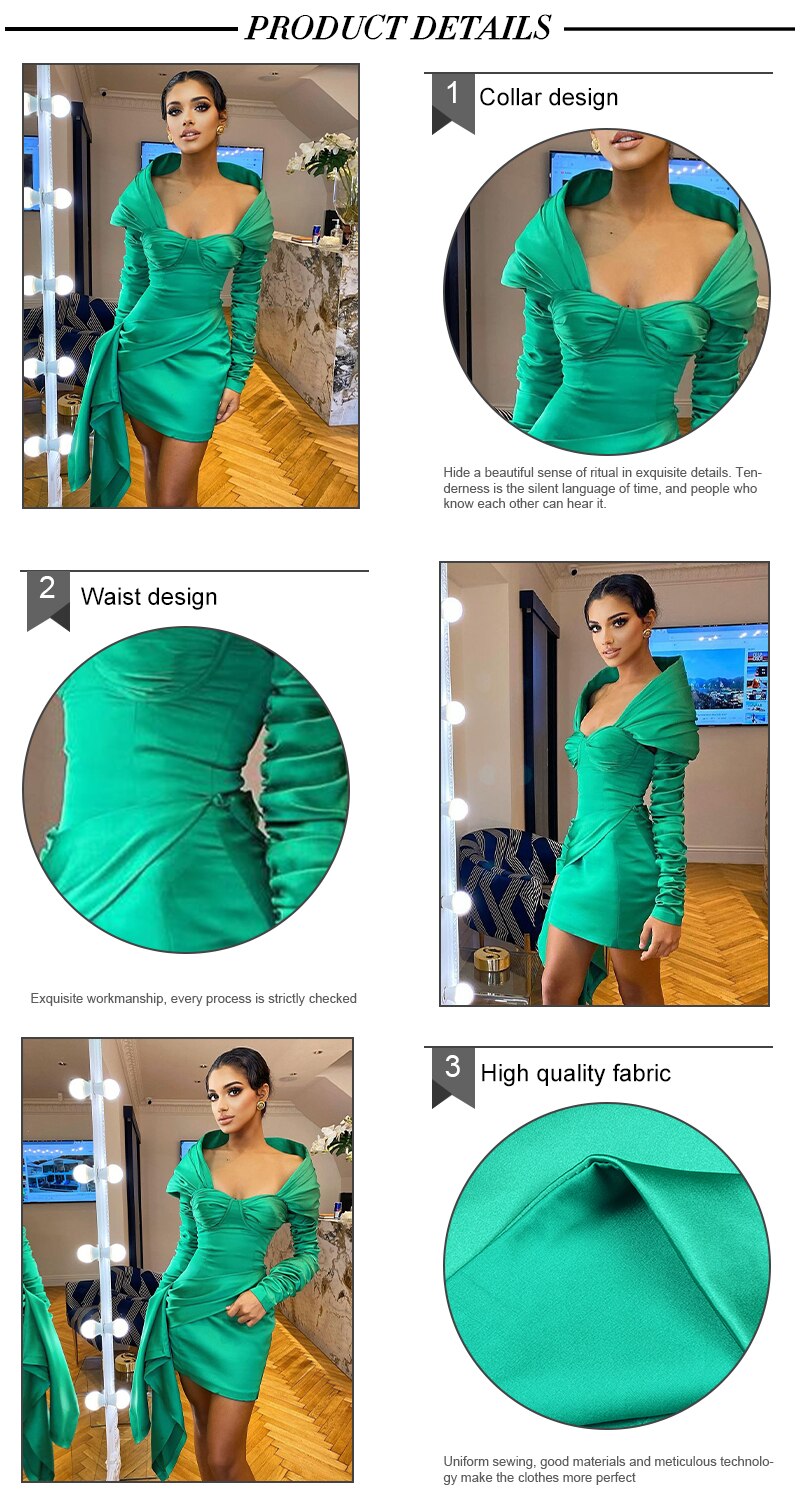 Green Satin Mini Dress