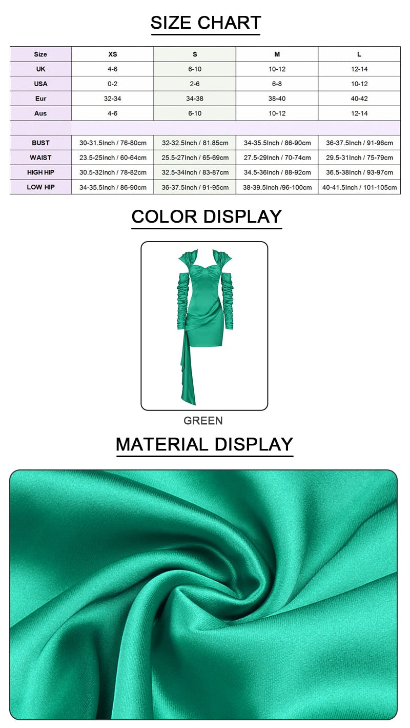 Green Satin Mini Dress